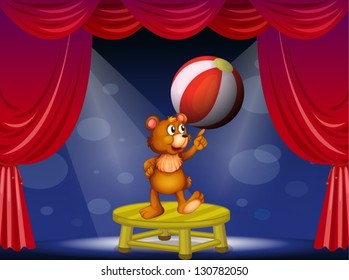 Illustration eines Bären, der den Ball mit seinem Finger ausbalanciert