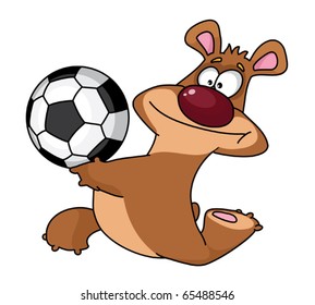 illustration of a bear and ball