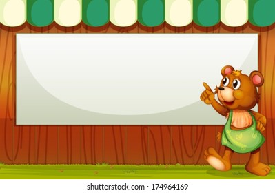 Illustration of a bear beside the empty template