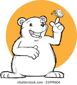 Illustration of Bear and Butterfly
