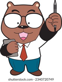 Illustration of a bear clerk