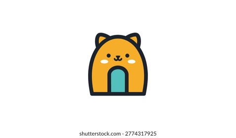Illustration of bear face doorway