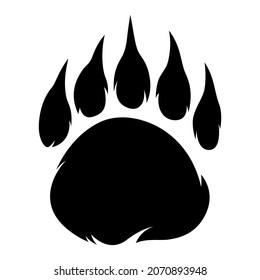 Illustration of bear footprint. Design element for poster, card, banner, sign, t shirt. Vector illustration
