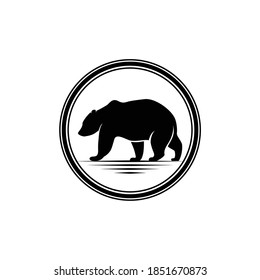 Illustration bear grizzly silhouette wildlife animal vector