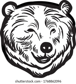 Illustration of bear head line art vector that can be made for logos, editorials, or surface designs.