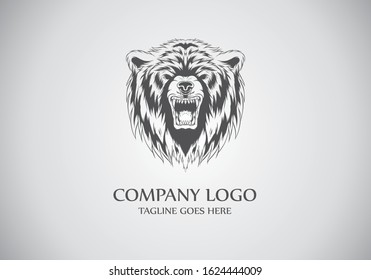 illustration of bear head logo