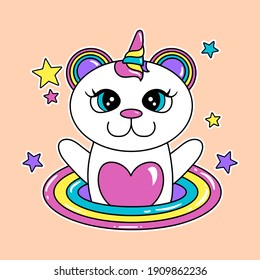 ILUSTRACIÓN DE UN OSO DENTRO DE UN VECTOR DE IMPRESIÓN DE LLUVIA