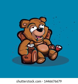 Illustration BEAR lazy vector illustration