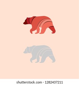 illustration bear line art full color