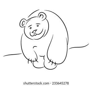 Illustration of a Bear in lines 
