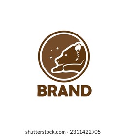 Illustration of bear logo design template. Creative animal logotype concept.