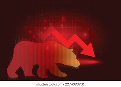 Illustration of the bear market concept using vector graphic