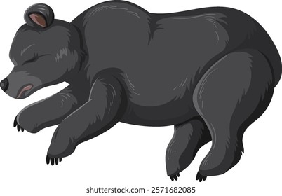 Illustration of a bear resting peacefully