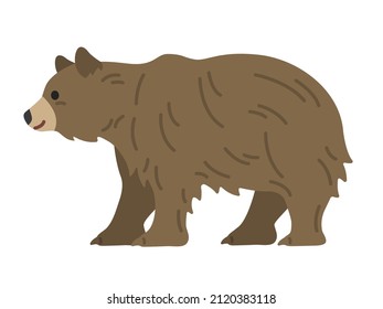 An illustration of a bear seen from the side.