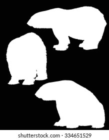 illustration with bear silhouettes isolated on black background