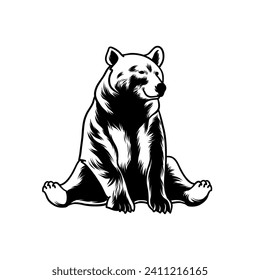 illustration of a bear sitting