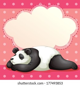 Ilustración de un oso durmiendo con una llamada vacía