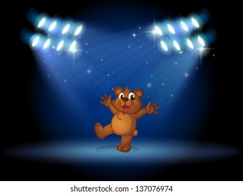 Ilustración de un oso con focos
