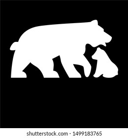 illustration of Bear, sticker,tshirt print, vector illustration