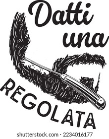 ilustración de una barba que se está afeitando 