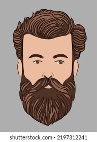 An Illustration Of A Bearded Man Lumber Jack Style