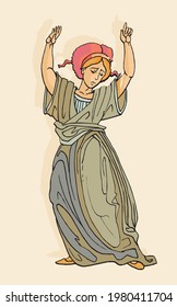 illustration of a beautiful actress dancing