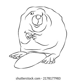 Illustration : Beautiful american beaver painting