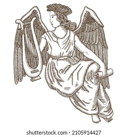 Illustration of the beautiful angel. High Detailed Vector Art