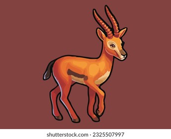 Illustration of Beautiful Animal Deer Cartoon Style Design Isolated Vector