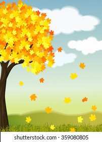 illustration of a beautiful autumn