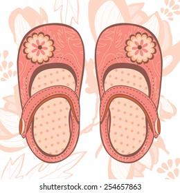 Illustration of beautiful baby girl shoes in vector format