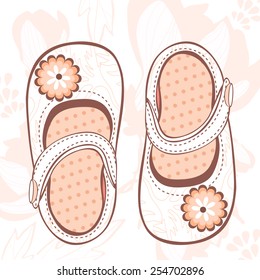 Illustration of beautiful baby girl shoes in vector format