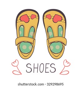 Illustration of beautiful baby girl shoes in vector format
