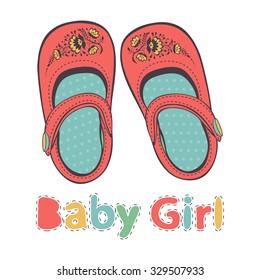 Illustration of beautiful baby girl shoes in vector format