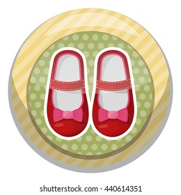 Illustration of beautiful baby girl shoes