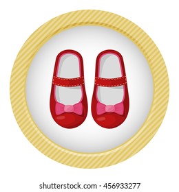 Illustration of beautiful baby girl shoes