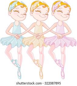 Illustration of beautiful ballerinas during dance