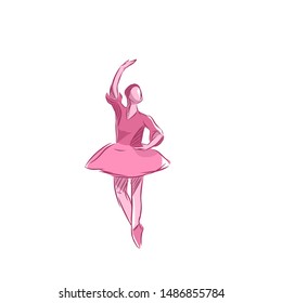 Illustration of beautiful ballet dancer