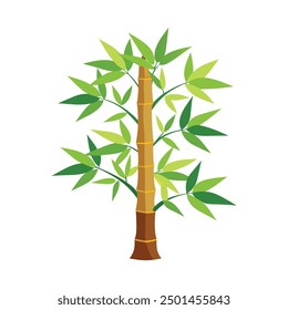An illustration of a beautiful bamboo plant with leaves for your design