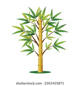 An illustration of a beautiful bamboo plant with leaves for your design