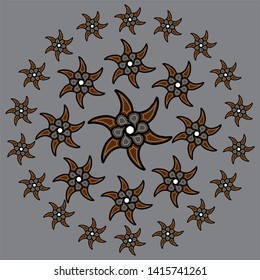 Illustration Beautiful Batik Pattern of Indonesian