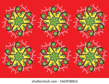 Illustration Beautiful Batik Pattern of Indonesian
