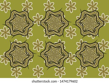 Illustration Beautiful Batik Pattern of Indonesian