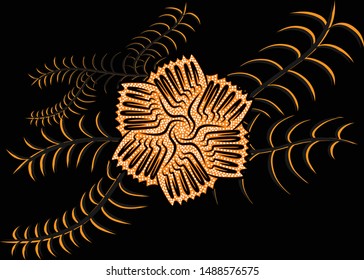 Illustration Beautiful Batik Pattern of Indonesian