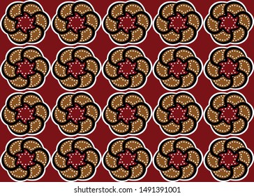 Illustration Beautiful Batik Pattern of Indonesian