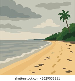 illustration of a beautiful beach view