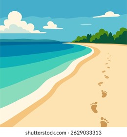 illustration of a beautiful beach view
