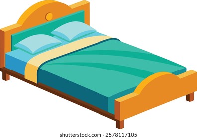 Illustration of beautiful  bed on white background