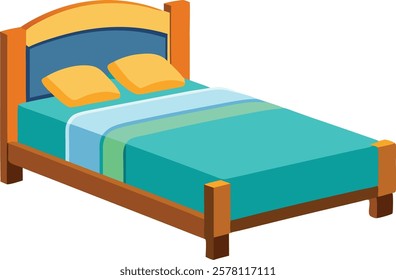 Illustration of beautiful  bed on white background