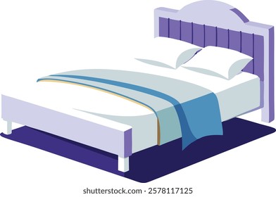 Illustration of beautiful  bed on white background